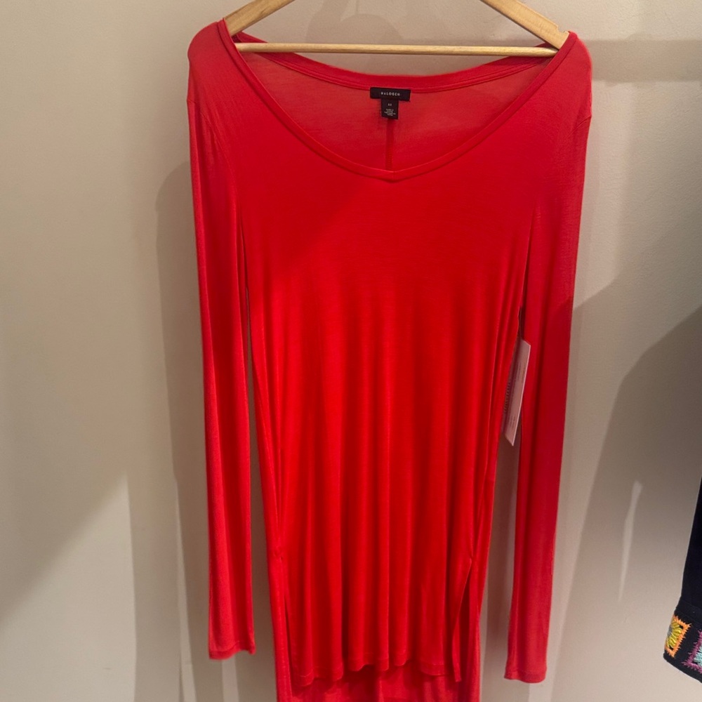 NWT SZ XS by Halogen Vibrant Red Long Sleeve Top